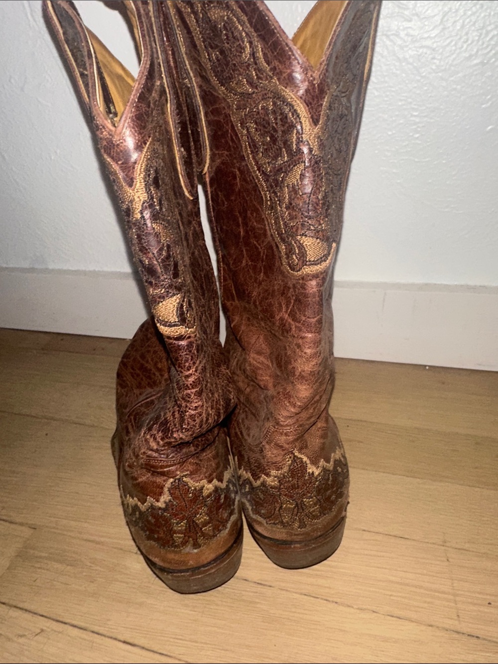 Old Gringo Brown Embroidered Leather Western Heeled Boots - Picture 4 of 9
